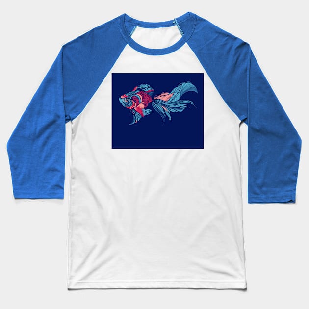 fish girl Baseball T-Shirt by MAYRAREINART